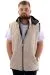 Big Size Mens Hooded Zipper quilted vest U24700 Beige