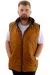 Big Size Mens Hooded Zipper quilted vest U24700 Brown