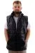 Big Size Mens Hooded Zipper quilted vest U24700 Dark Black
