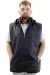 Big Size Mens Hooded Zipper quilted vest U24700 Navy Blue
