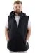 Big Size Mens Hooded Zipper quilted vest U24700 Black Süet