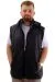 Big Size Mens Hooded Zipper quilted vest U24700 Black