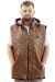 Mens Big Size quilted Vest with pocket Hooded U24701 Brown