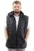 Mens Big Size quilted Vest with pocket Hooded U24701 Black