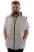 Mens Big Size quilted vest with pocket Removable Hooded U24703 Beige