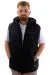 Mens Big Size quilted vest with pocket Removable Hooded U24703 Black
