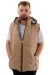Big Size Mens Removable Hooded quilted Vest U24704 Light Brown