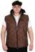 Big Size Mens Zipper Hooded quilted vest U24705 Brown