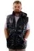 Big Size Mens Zipper Hooded quilted vest U24705 Shiny Black