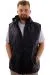 Big Size Mens Zipper Hooded quilted vest U24705 Black