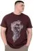 Büyük Beden Erkek T-Shirt Bisiklet Yaka Statue U25004 Mürdüm