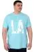 Big Size Mens T-Shirt Crew Neck Los Angeles U25006 Turkuaz