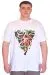 Big Size Mens T-Shirt Crew Neck TIGER  U25007 White