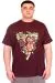 Big Size Mens T-Shirt Crew Neck TIGER  U25007 Burgundy