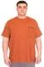 Big Size Mens T-Shirt Crew Neck FAULTLESS Basklılı U25011 Cinnamon