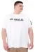 Big Size Mens  T-Shirt Los Angeles U25031 White