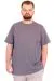 Büyük Beden Erkek T-Shirt Bisiklet Yaka U25035 Füme