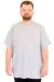Büyük Beden Erkek T-Shirt Bisiklet Yaka U25035 Gri Melanj