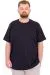 Büyük Beden Erkek T-Shirt Bisiklet Yaka U25035 Lacivert