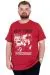 Plus Size Men's Crew Neck T-Shirt NEW YORK U25036 Bordeaux