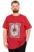 Plus Size Men's T-Shirt Crew Neck REBEL U25039 Burgundy