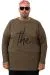 Plus Size Mens Long Sleeve Tshirt U25103 KHAKI