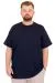 Büyük Beden Erkek T-Shirt Bisiklet Yaka Basic U25162 Lacivert