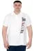 Büyük Beden Erkek T-Shirt Polo Flag U25304 Beyaz
