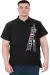 Büyük Beden Erkek T-Shirt Polo Flag U25304 Siyah