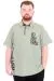Plus Size Men's T-Shirt Polo Collar REAL U25309 Sage