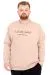 Büyük Beden Erkek Bisiklet Yaka Sweatshirt TOUCH WITH INTENT U25804 Bej