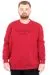 Büyük Beden Erkek Bisiklet Yaka Sweatshirt TOUCH WITH INTENT U25804 Bordo