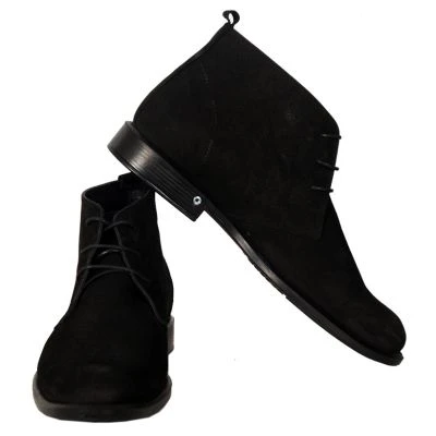 Men's Shoes Poly Antique Half Boots 19196 Black