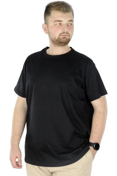 Büyük Beden Erkek T-Shirt Basic 20031 Siyah