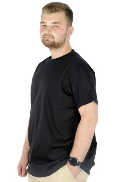 Büyük Beden Erkek T-Shirt Basic 20031 Siyah