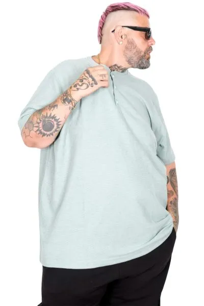 Big Size Mens Henley T-shirt Waffle U20036 Cagla