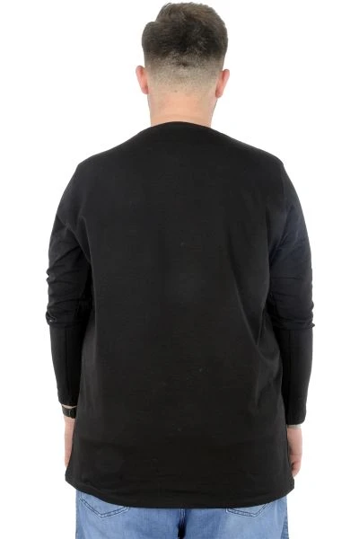 Big Tall Men s Basic T-shirt Long Sleeve 20102 Black