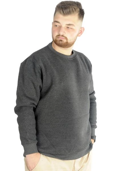 Big-Tall Men Sweatshirt Round Collar 20131 Anthracite