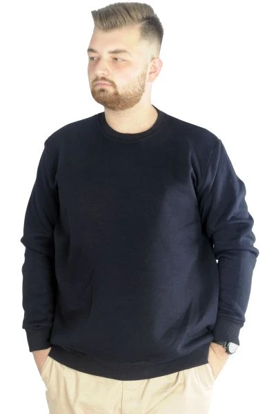 Big-Tall Men Sweatshirt Round Collar 20131 Navy Blue