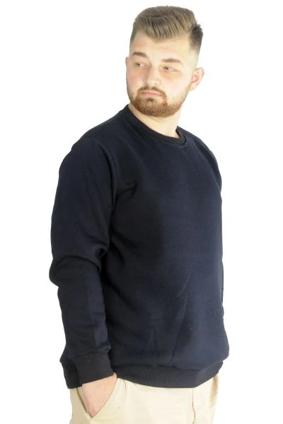 Big-Tall Men Sweatshirt Round Collar 20131 Navy Blue