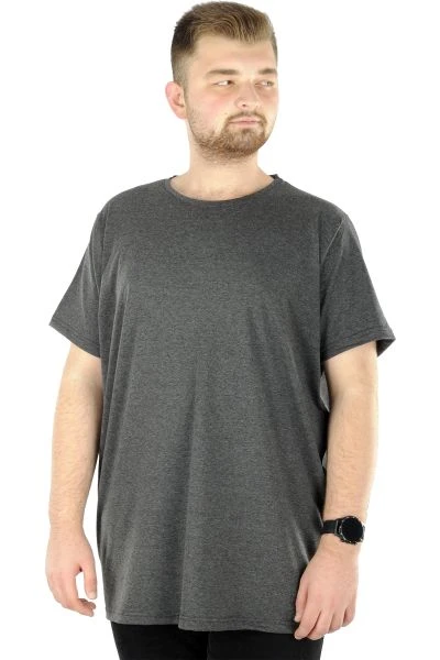 Big-Tall Men Round Collar T-Shirt with Lycra 20149 Antramelange