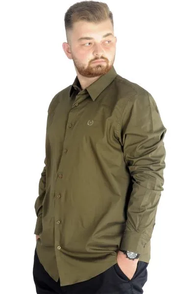 Big-Tall Mens Classic Shirt With Lycra 20351 Khaki