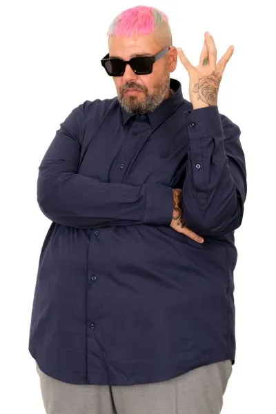 Büyük Beden Erkek Klasik Gömlek Likralı 20351 Lacivert LACIVERT