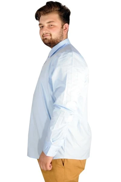 Big-Tall Men's Classic Shirt With Lycra 20351 Blue