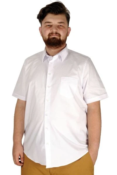 Big Size Men's Shirt With Pocket 20352 White