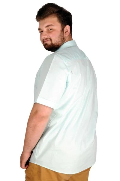 Big Size Men's Shirt With Pocket 20352 Mint Green