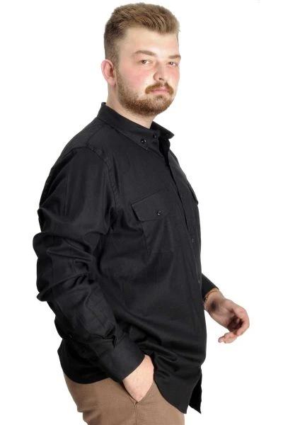 Big-Tall Men's Classic Gabardine Shirt 20360 Black