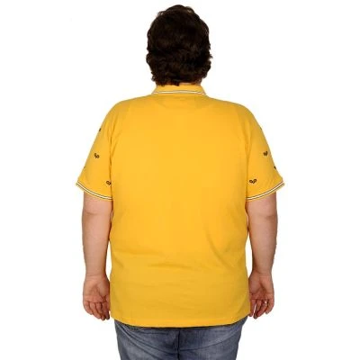 Big-Tall Men Polo T-Shirt Tennis Rocket 20412 Mustard