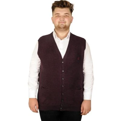 Big Tall Men Cardigan Sweater Thessaloniki Fabric 20545 Plum