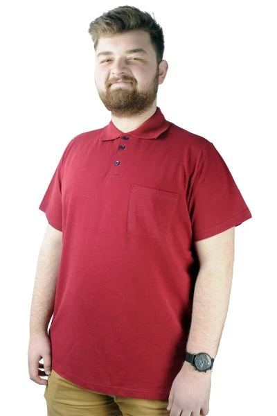 Big-Tall Men's Classic Short Sleeve Polo T-Shirts With Pocket 20550 Burgundy